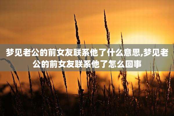 梦见老公的前女友联系他了什么意思,梦见老公的前女友联系他了怎么回事
