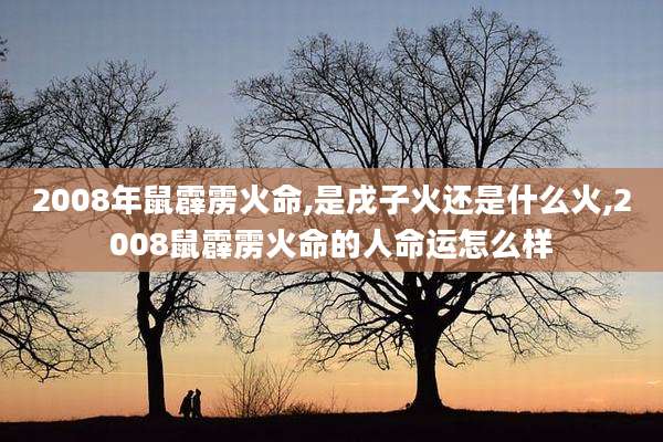 2008年鼠霹雳火命,是戌子火还是什么火,2008鼠霹雳火命的人命运怎么样
