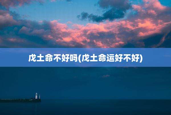 戊土命不好吗(戊土命运好不好)