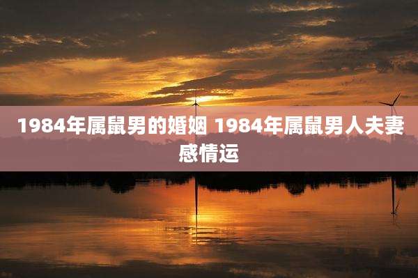 1984年属鼠男的婚姻 1984年属鼠男人夫妻感情运
