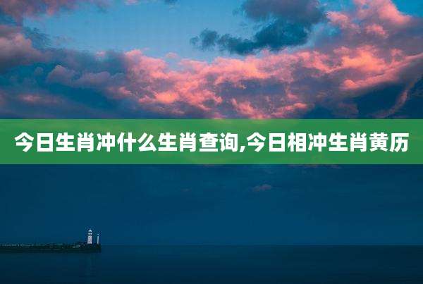 今日生肖冲什么生肖查询,今日相冲生肖黄历