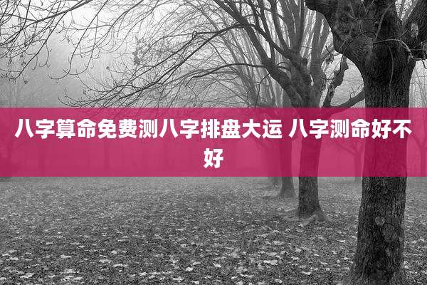 八字算命免费测八字排盘大运 八字测命好不好