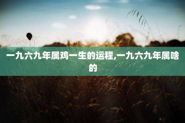 一九六九年属鸡一生的运程,一九六九年属啥的