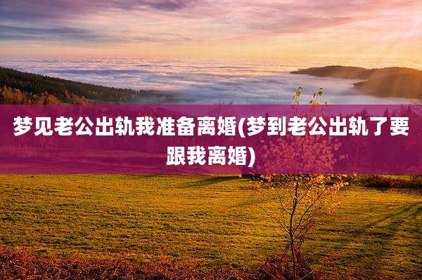 梦见老公出轨我准备离婚(梦到老公出轨了要跟我离婚)