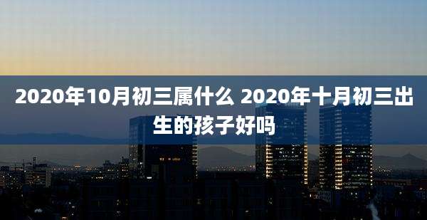 2020年10月初三属什么 2020年十月初三出生的孩子好吗