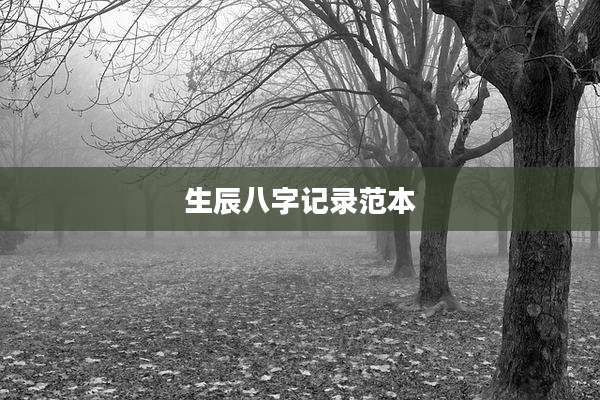 生辰八字记录范本