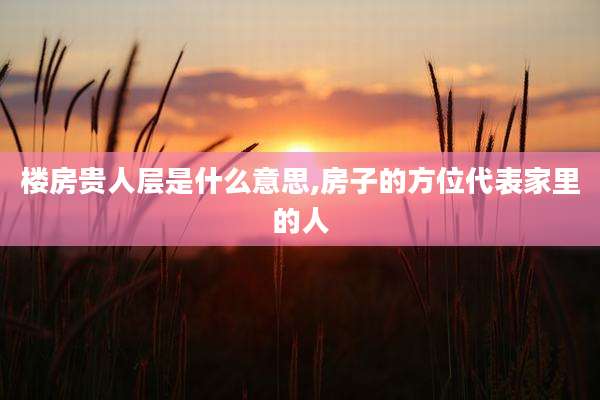 楼房贵人层是什么意思,房子的方位代表家里的人