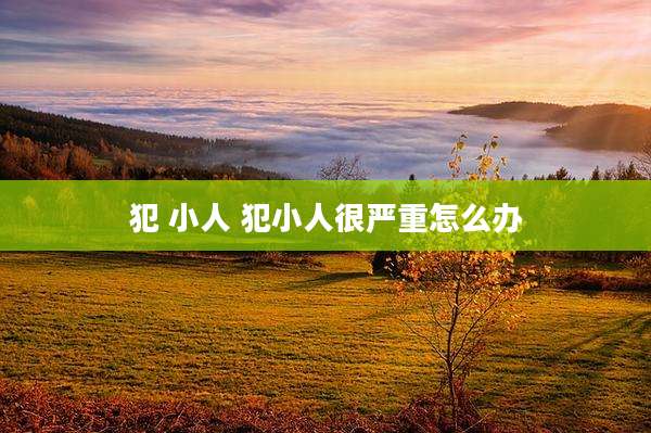 犯 小人 犯小人很严重怎么办