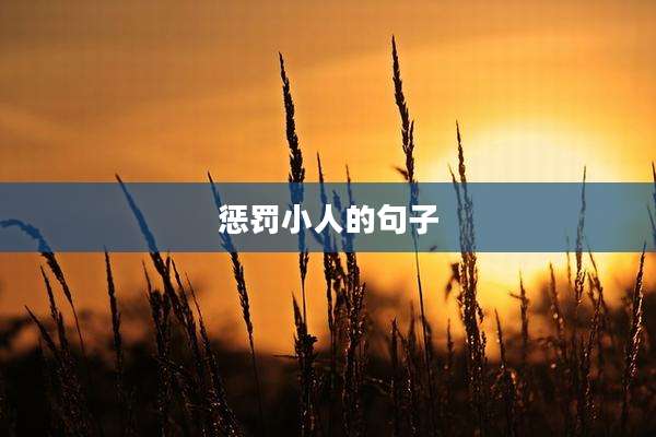 惩罚小人的句子