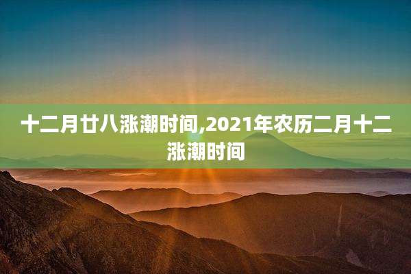 十二月廿八涨潮时间,2021年农历二月十二涨潮时间