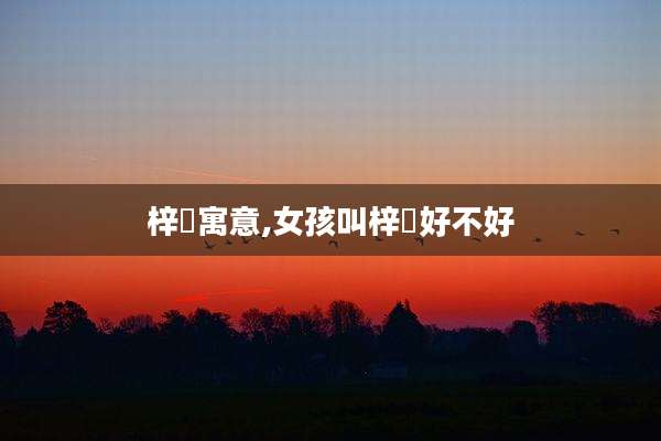 梓祎寓意,女孩叫梓祎好不好