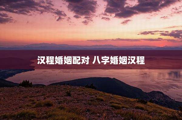 汉程婚姻配对 八字婚姻汉程