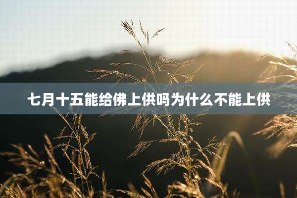 七月十五能给佛上供吗为什么不能上供