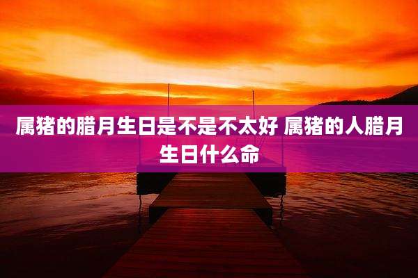 属猪的腊月生日是不是不太好 属猪的人腊月生日什么命