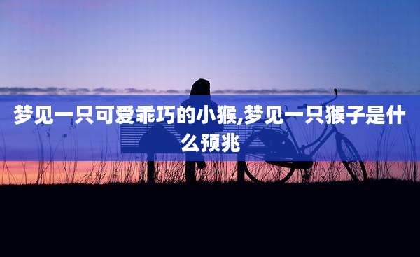 梦见一只可爱乖巧的小猴,梦见一只猴子是什么预兆