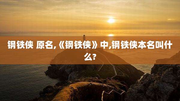 钢铁侠 原名,《钢铁侠》中,钢铁侠本名叫什么?