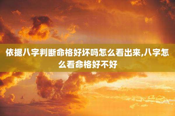 依据八字判断命格好坏吗怎么看出来,八字怎么看命格好不好