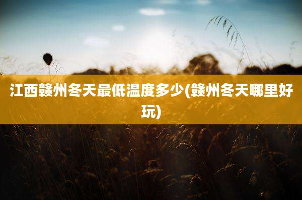 江西赣州冬天最低温度多少(赣州冬天哪里好玩)