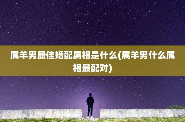 属羊男最佳婚配属相是什么(属羊男什么属相最配对)