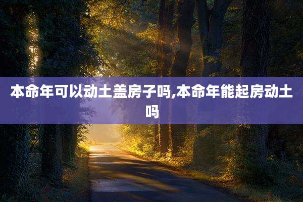 本命年可以动土盖房子吗,本命年能起房动土吗
