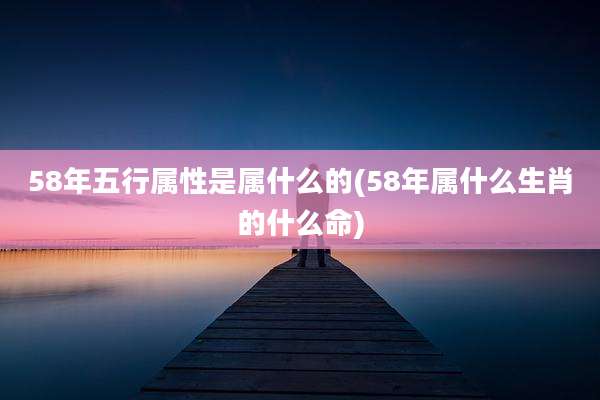 58年五行属性是属什么的(58年属什么生肖的什么命)