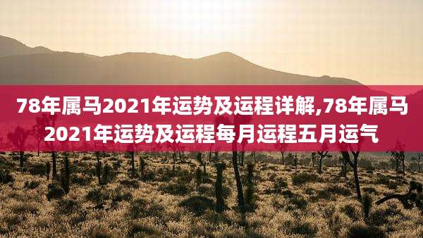 78年属马2021年运势及运程详解,78年属马2021年运势及运程每月运程五月运气