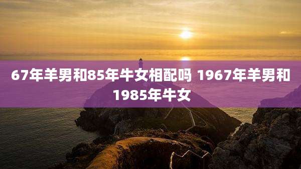 67年羊男和85年牛女相配吗 1967年羊男和1985年牛女