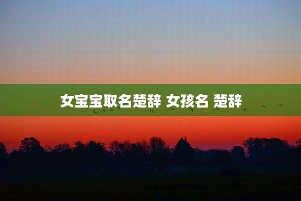 女宝宝取名楚辞 女孩名 楚辞