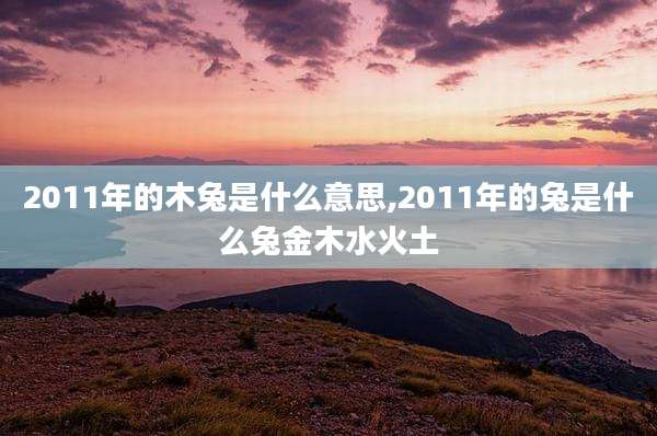 2011年的木兔是什么意思,2011年的兔是什么兔金木水火土