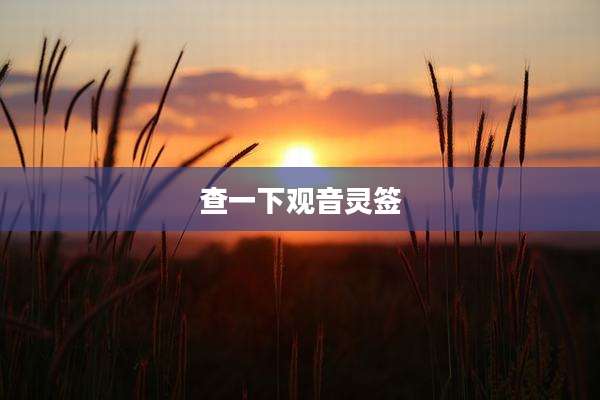 查一下观音灵签