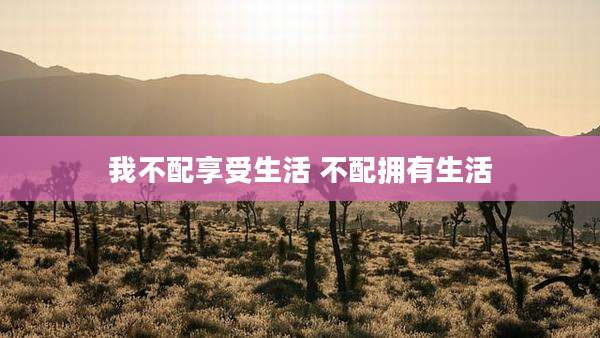 我不配享受生活 不配拥有生活