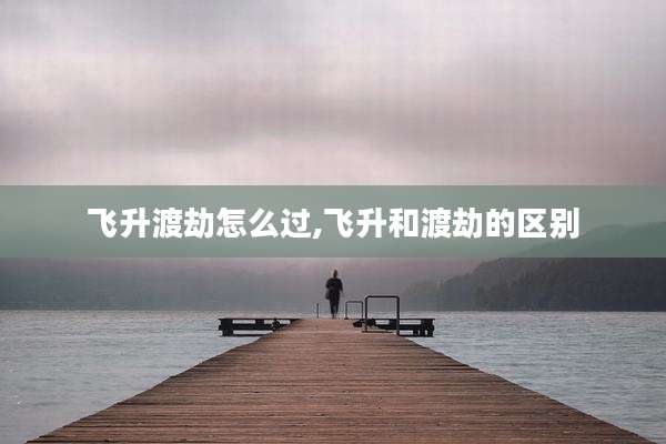 飞升渡劫怎么过,飞升和渡劫的区别
