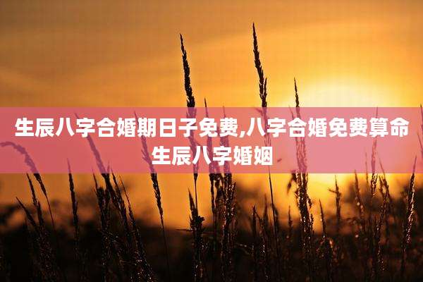 生辰八字合婚期日子免费,八字合婚免费算命生辰八字婚姻