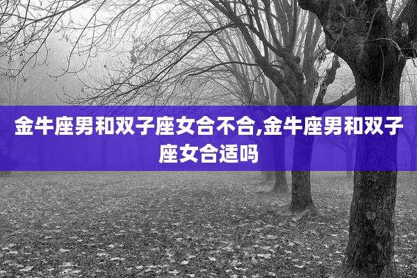 金牛座男和双子座女合不合,金牛座男和双子座女合适吗
