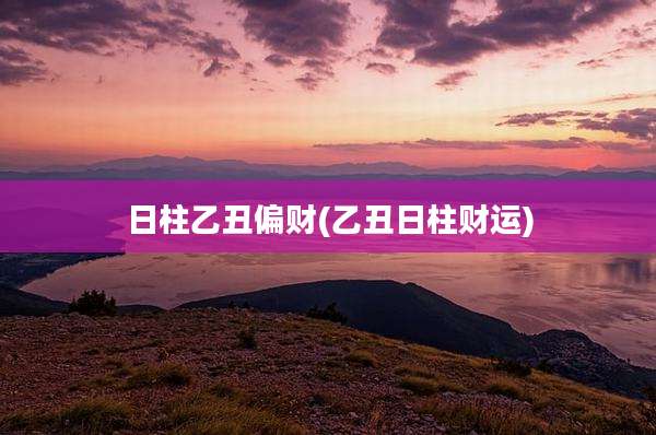 日柱乙丑偏财(乙丑日柱财运)