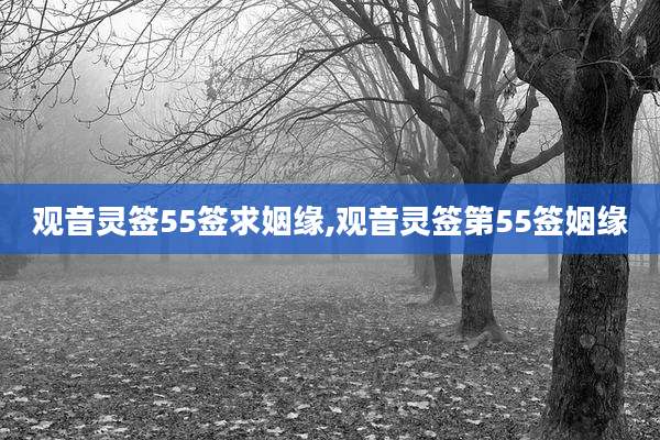 观音灵签55签求姻缘,观音灵签第55签姻缘