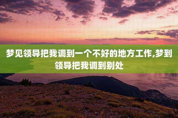 梦见领导把我调到一个不好的地方工作,梦到领导把我调到别处