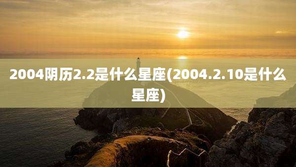 2004阴历2.2是什么星座(2004.2.10是什么星座)