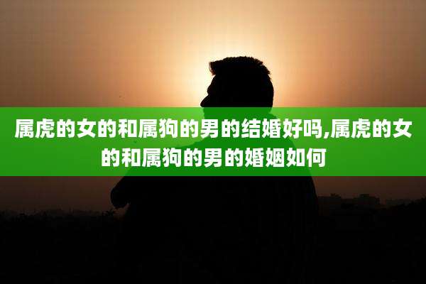 属虎的女的和属狗的男的结婚好吗,属虎的女的和属狗的男的婚姻如何