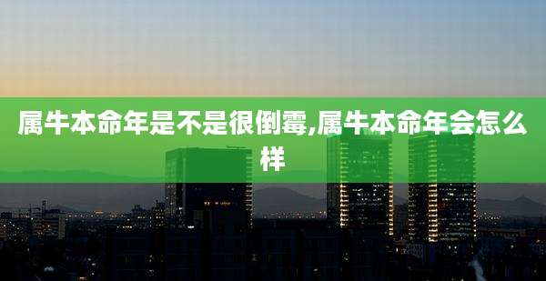 属牛本命年是不是很倒霉,属牛本命年会怎么样