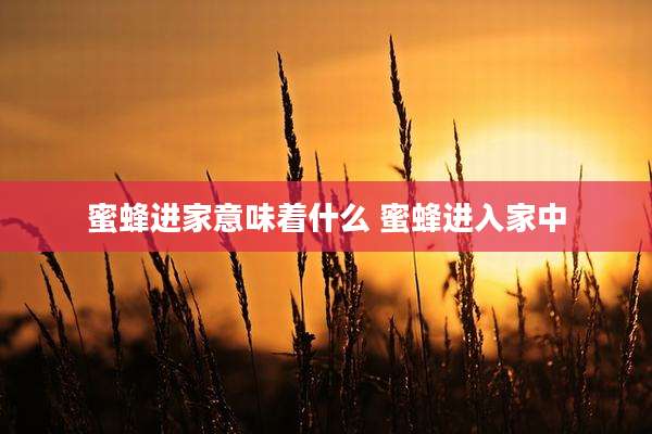 蜜蜂进家意味着什么 蜜蜂进入家中