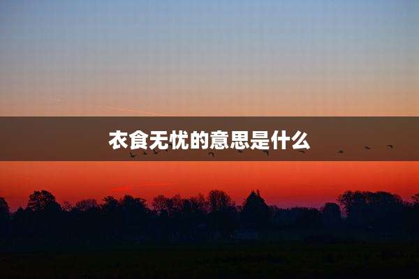 衣食无忧的意思是什么