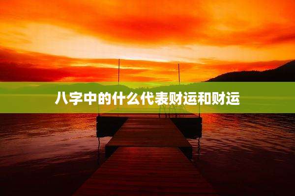 八字中的什么代表财运和财运
