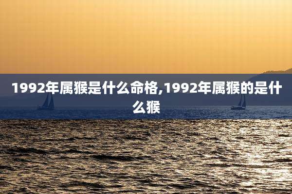 1992年属猴是什么命格,1992年属猴的是什么猴