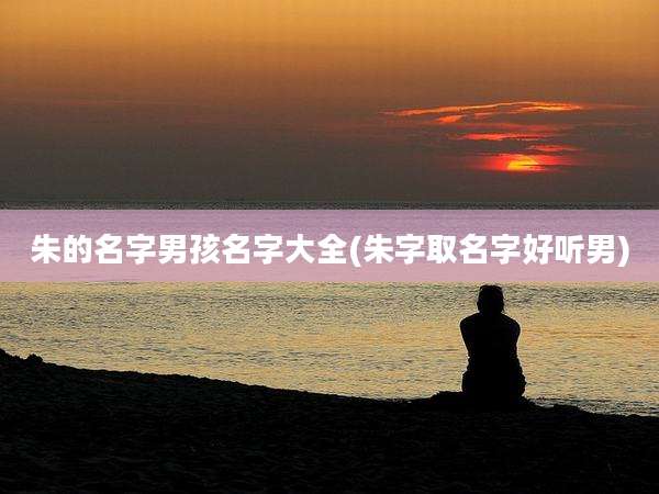 朱的名字男孩名字大全(朱字取名字好听男)