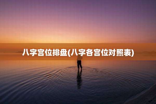 八字宫位排盘(八字各宫位对照表)