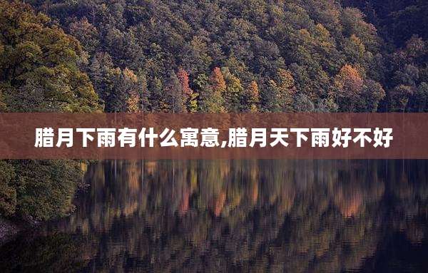 腊月下雨有什么寓意,腊月天下雨好不好