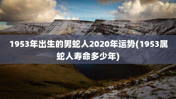 1953年出生的男蛇人2020年运势(1953属蛇人寿命多少年)