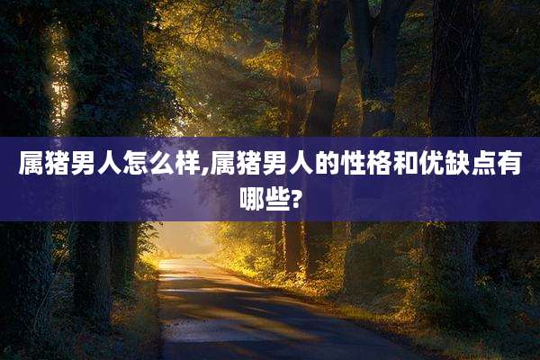 属猪男人怎么样,属猪男人的性格和优缺点有哪些?