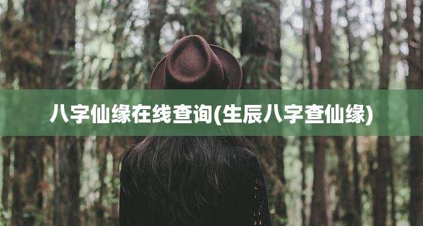 八字仙缘在线查询(生辰八字查仙缘)